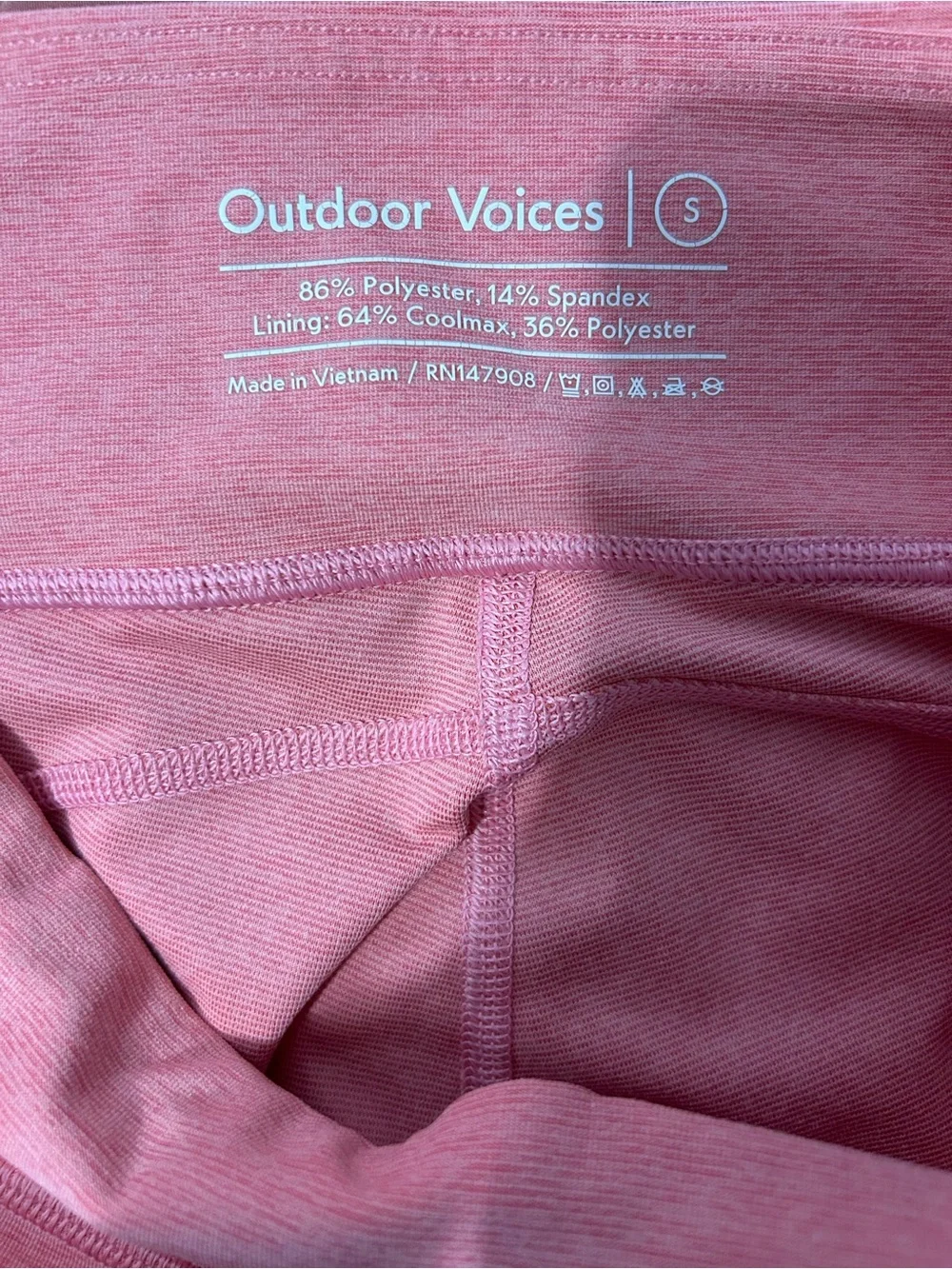 Outdoor voices Size Small Women’s High-Waist Pink Athletic Bike Shorts